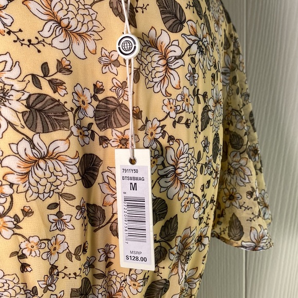 Max Studio Yellow Floral Dress Size Medium - Picture 6 of 10